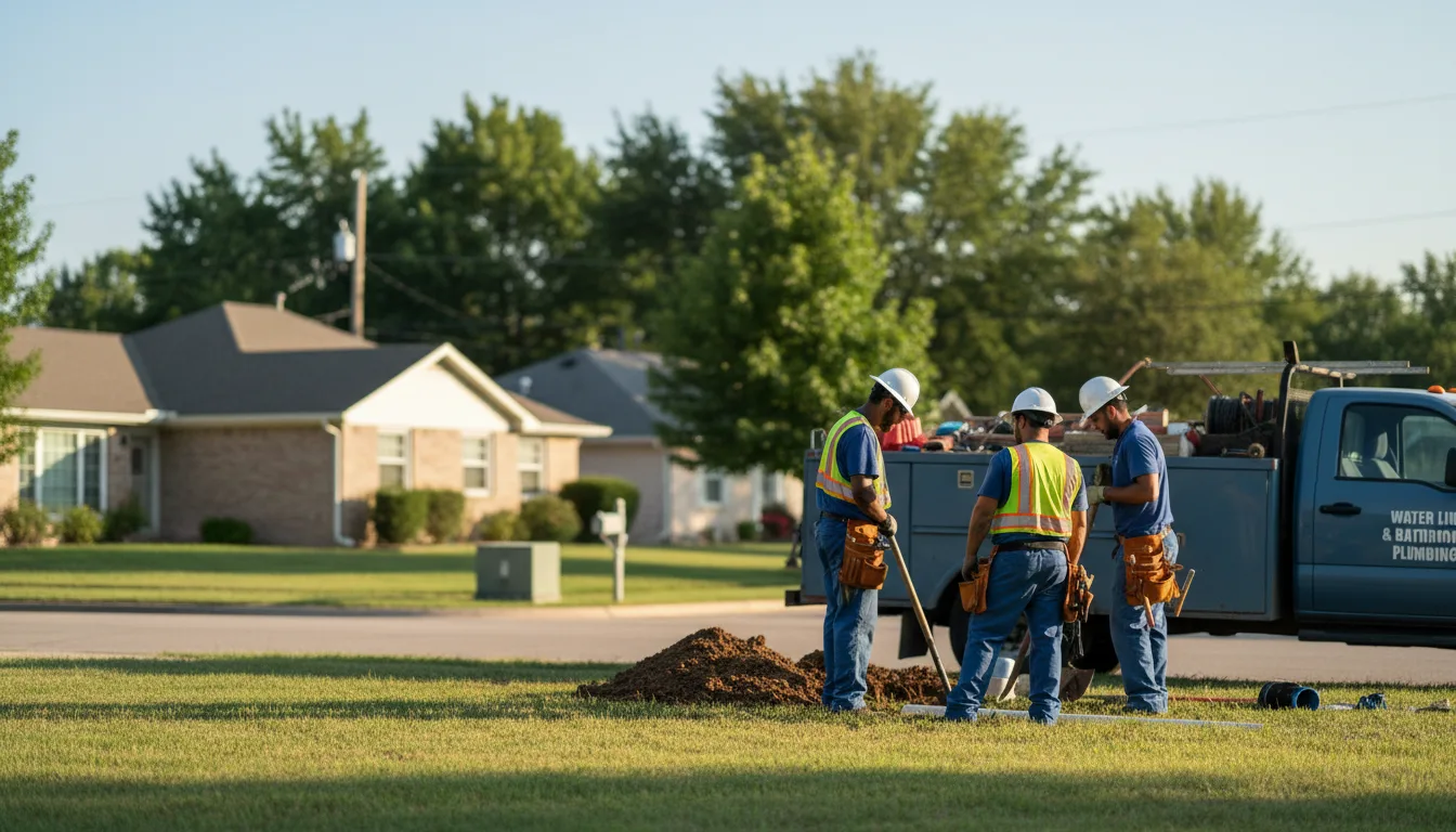 Residential water line and bathroom plumbing service in Arcadia, KS